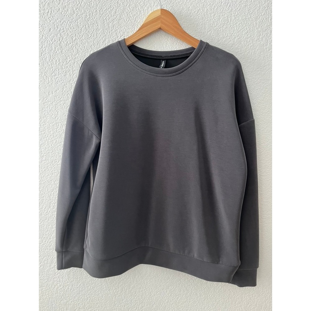 Lazypants Charcoal Gray Crewneck Sweatshirt Modal Blend L2298LZC Womens Medium